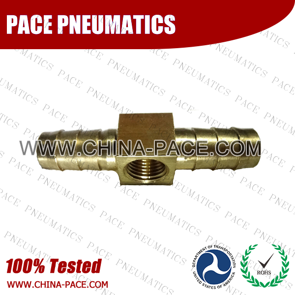 Barstock Female Branch Tee Hose Barb Fittings, Brass Hose Fittings, Brass Hose Splicer, Brass Hose Barb Pipe Threaded Fittings, Pneumatic Fittings, Brass Air Fittings